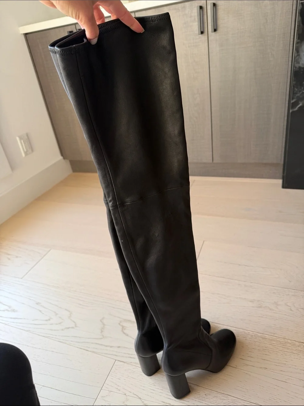 Prada Black Over-the-Knee Leather Boots